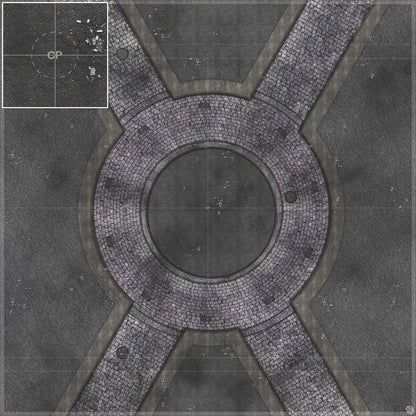 Mats by Mars: Victorian Alley (Circle) Tabletop Wargaming Play Mat