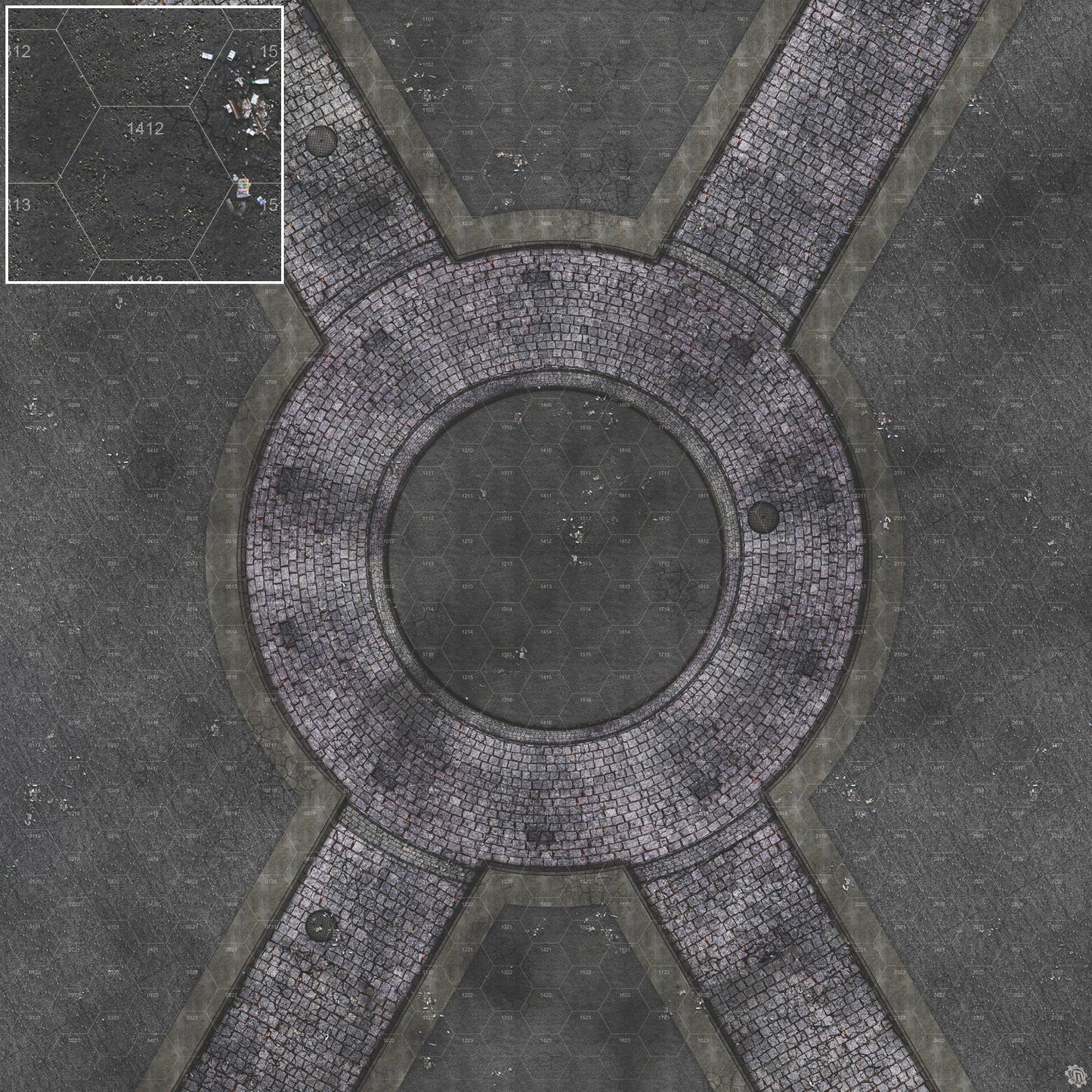 Mats by Mars: Victorian Alley (Circle) Tabletop Wargaming Play Mat
