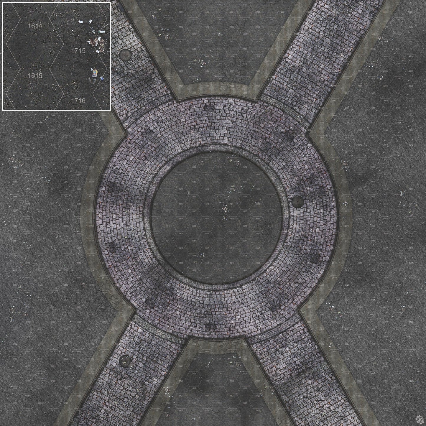 Mats by Mars: Victorian Alley (Circle) Tabletop Wargaming Play Mat