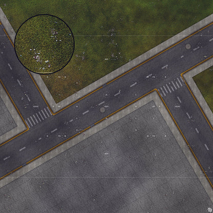 Park Avenue Intersection Urban Play Mat - Premium Tabletop Wargaming Surface by Mats by Mars