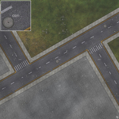 Park Avenue Intersection Urban Play Mat - Premium Tabletop Wargaming Surface by Mats by Mars