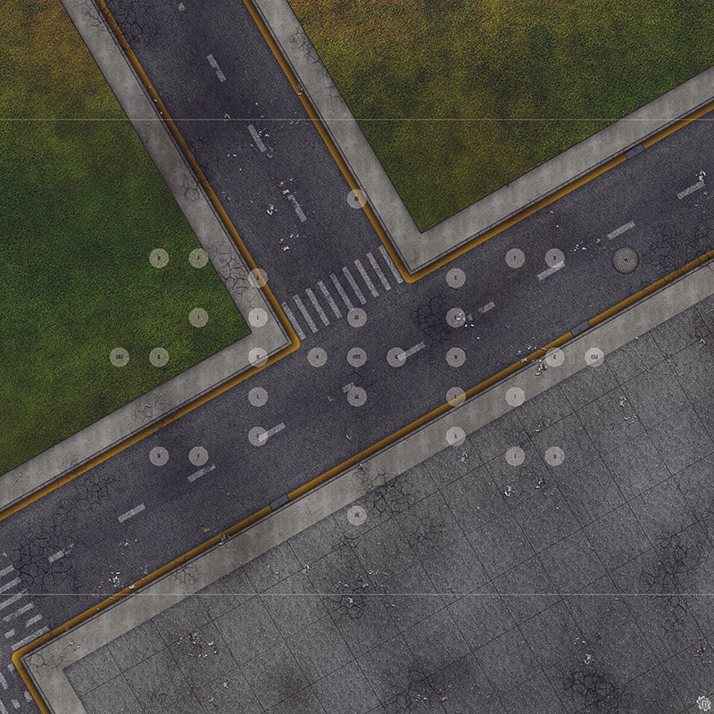Park Avenue Intersection Urban Play Mat - Premium Tabletop Wargaming Surface by Mats by Mars
