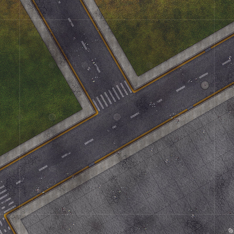 Park Avenue Intersection Urban Play Mat - Premium Tabletop Wargaming Surface by Mats by Mars