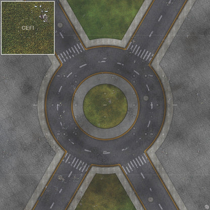 Mats by Mars: Park Avenue (Circle) Tabletop Wargaming Play Mat