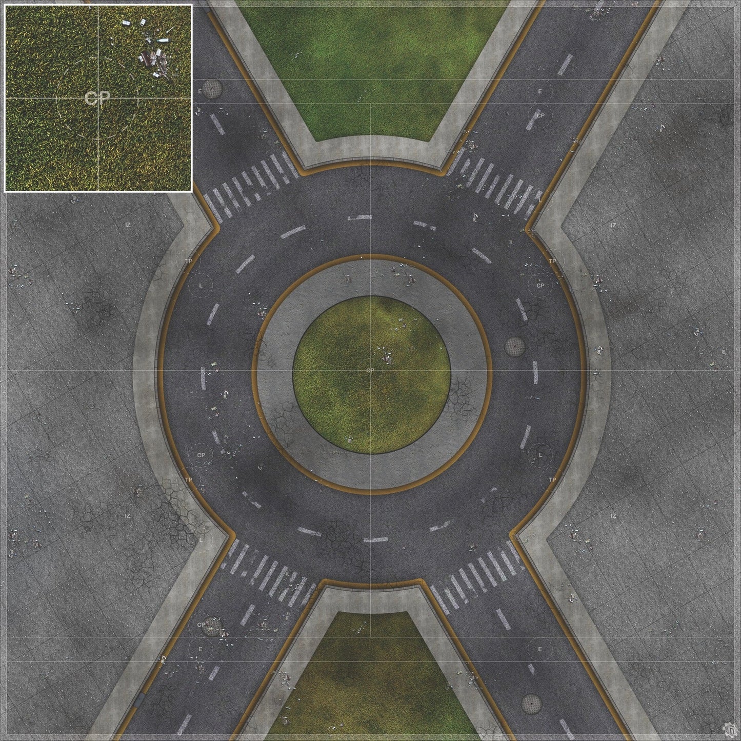 Mats by Mars: Park Avenue (Circle) Tabletop Wargaming Play Mat