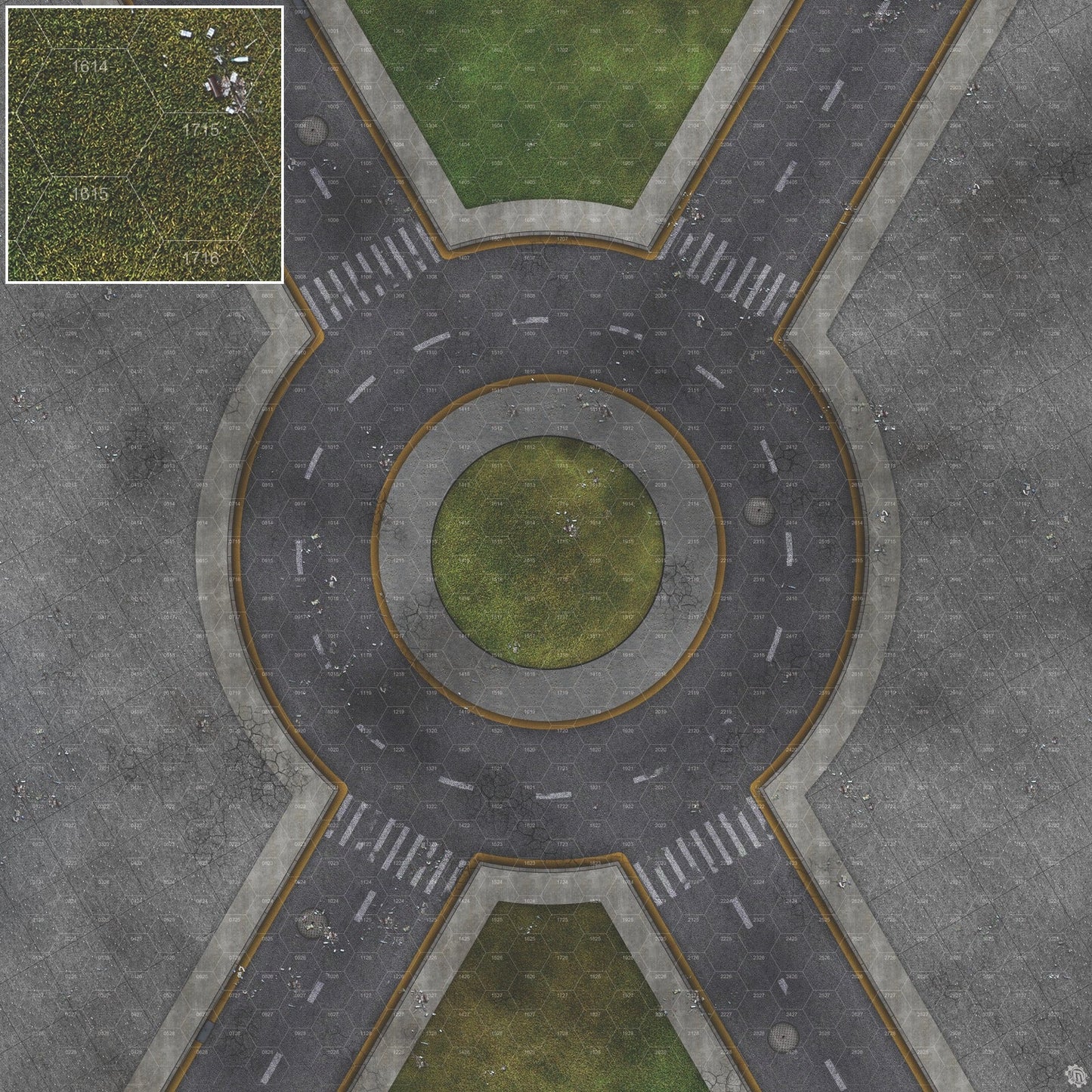 Mats by Mars: Park Avenue (Circle) Tabletop Wargaming Play Mat