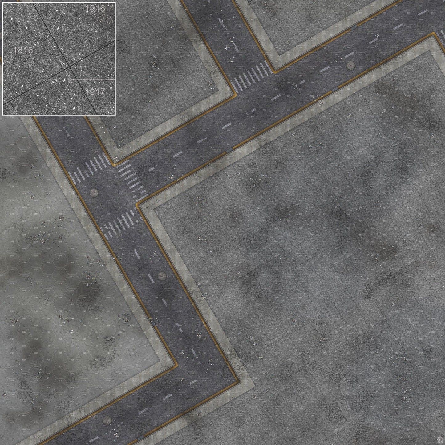 Mats by Mars: Crime Alley (Bend Rd) Tabletop Wargaming Play Mat