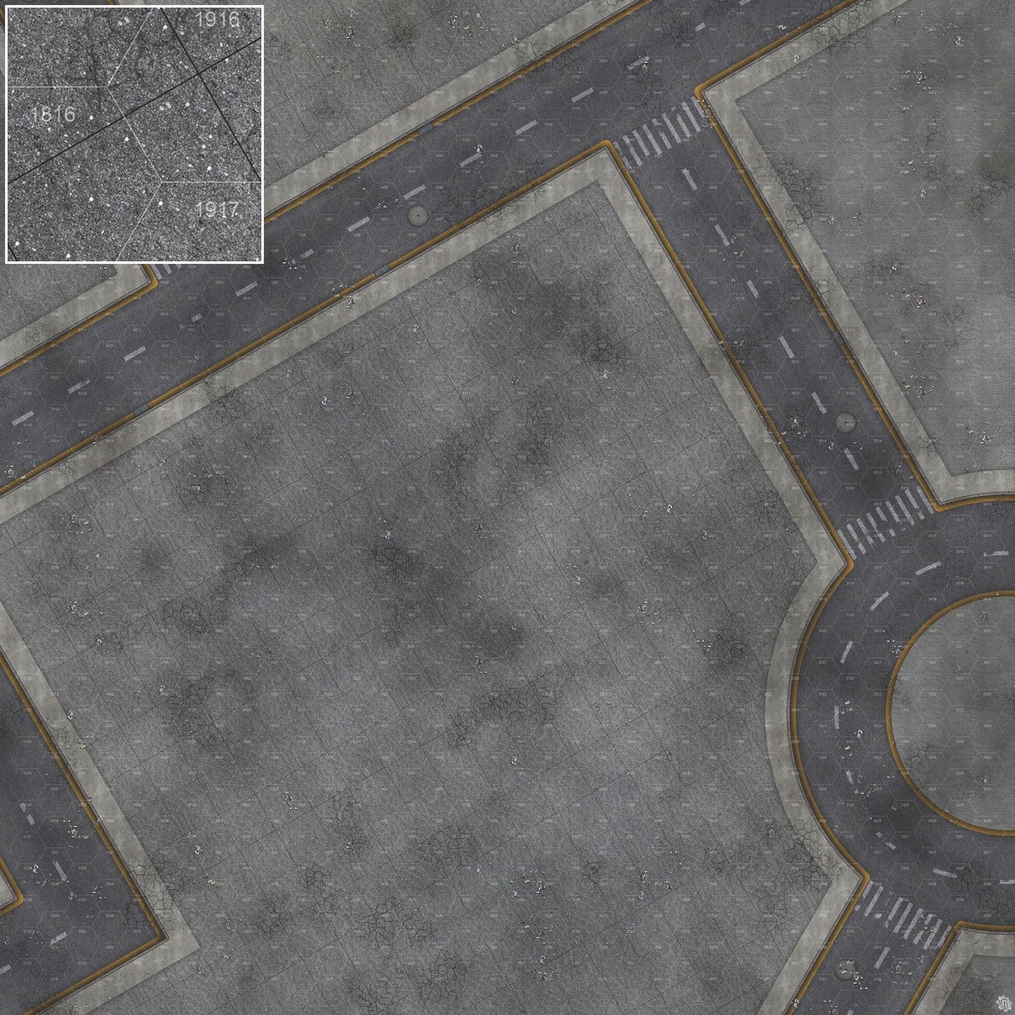 Mats by Mars: Crime Alley (Intersection) Tabletop Wargaming Play Mat