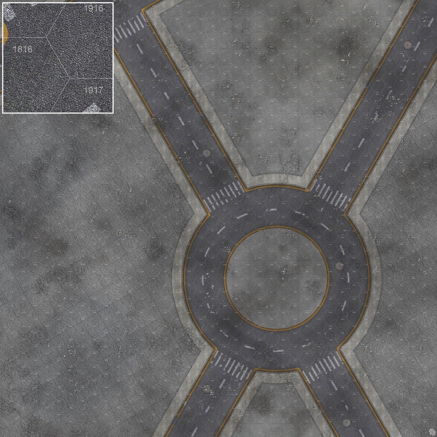 Mats by Mars: Crime Alley (Circle) Tabletop Wargaming Play Mat