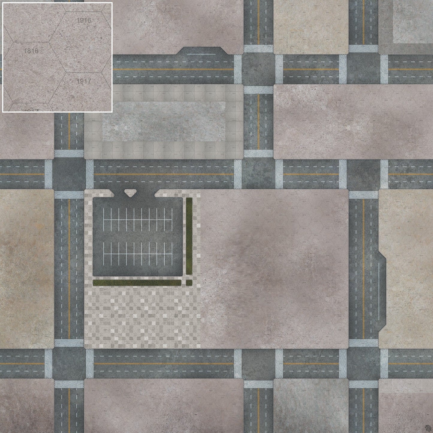 Mats by Mars: Streets of Justice B Tabletop Wargaming Play Mat