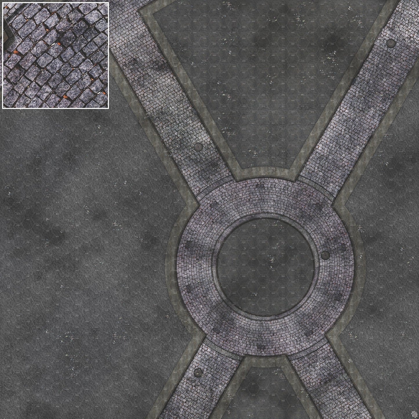 Mats by Mars: Victorian Alley (Circle) Tabletop Wargaming Play Mat