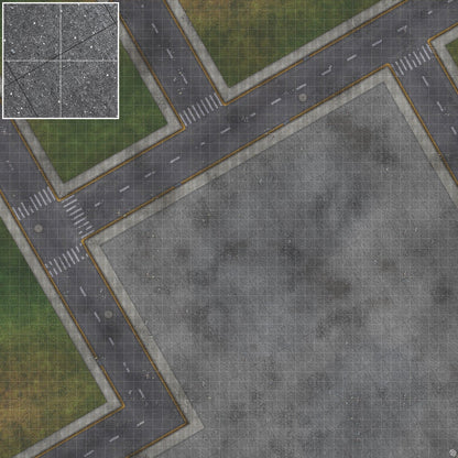 Park Avenue Intersection Urban Play Mat - Premium Tabletop Wargaming Surface by Mats by Mars