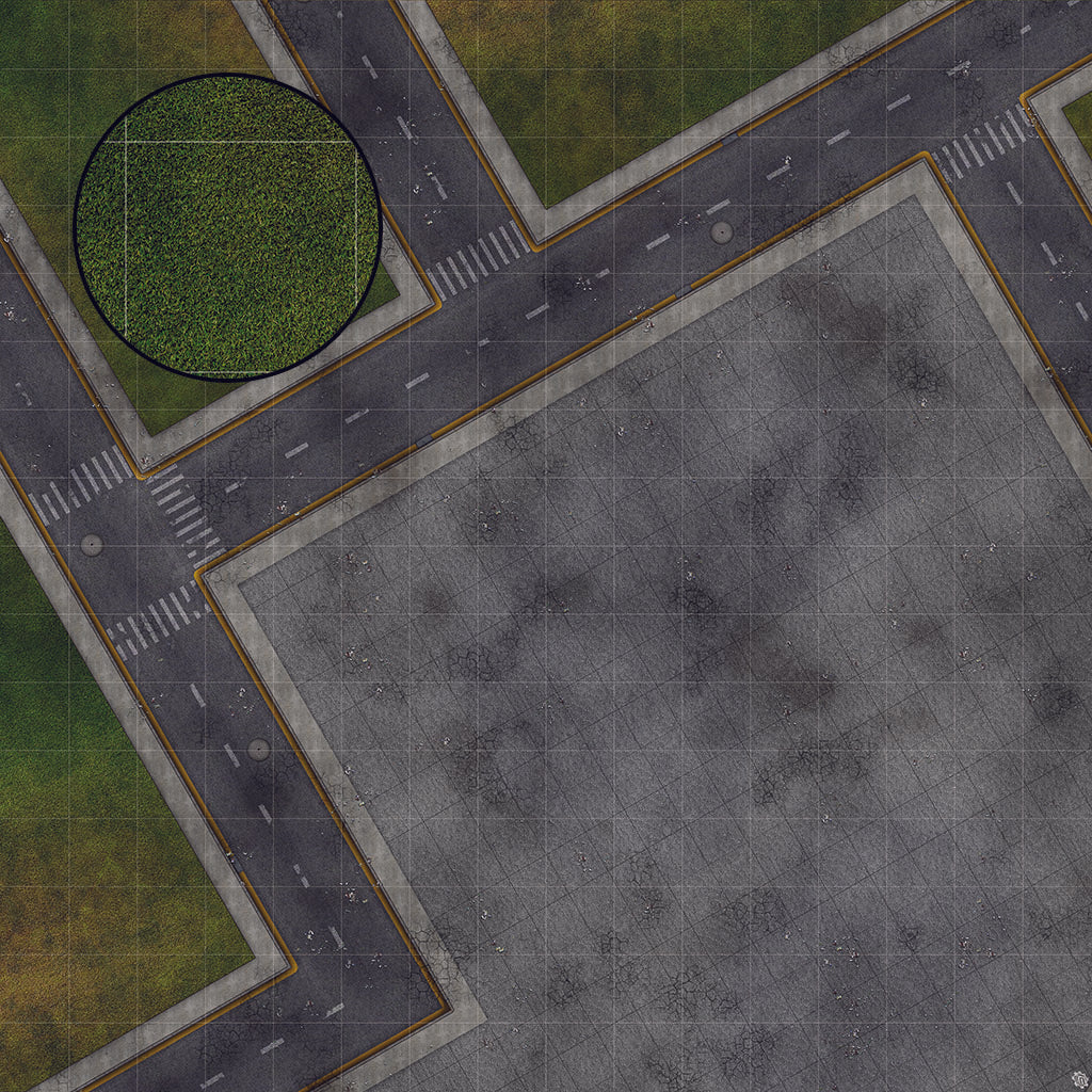 Park Avenue Intersection Urban Play Mat - Premium Tabletop Wargaming Surface by Mats by Mars