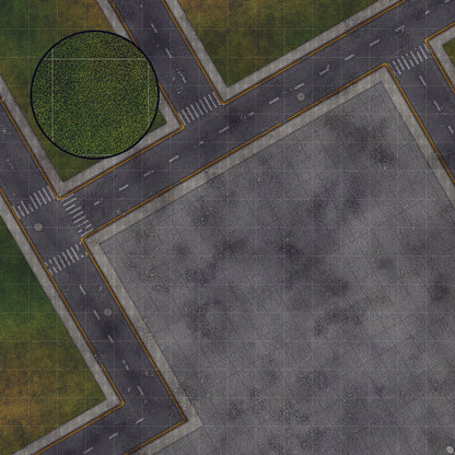 Park Avenue Intersection Urban Play Mat - Premium Tabletop Wargaming Surface by Mats by Mars