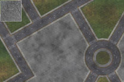Park Avenue Intersection Urban Play Mat - Premium Tabletop Wargaming Surface by Mats by Mars
