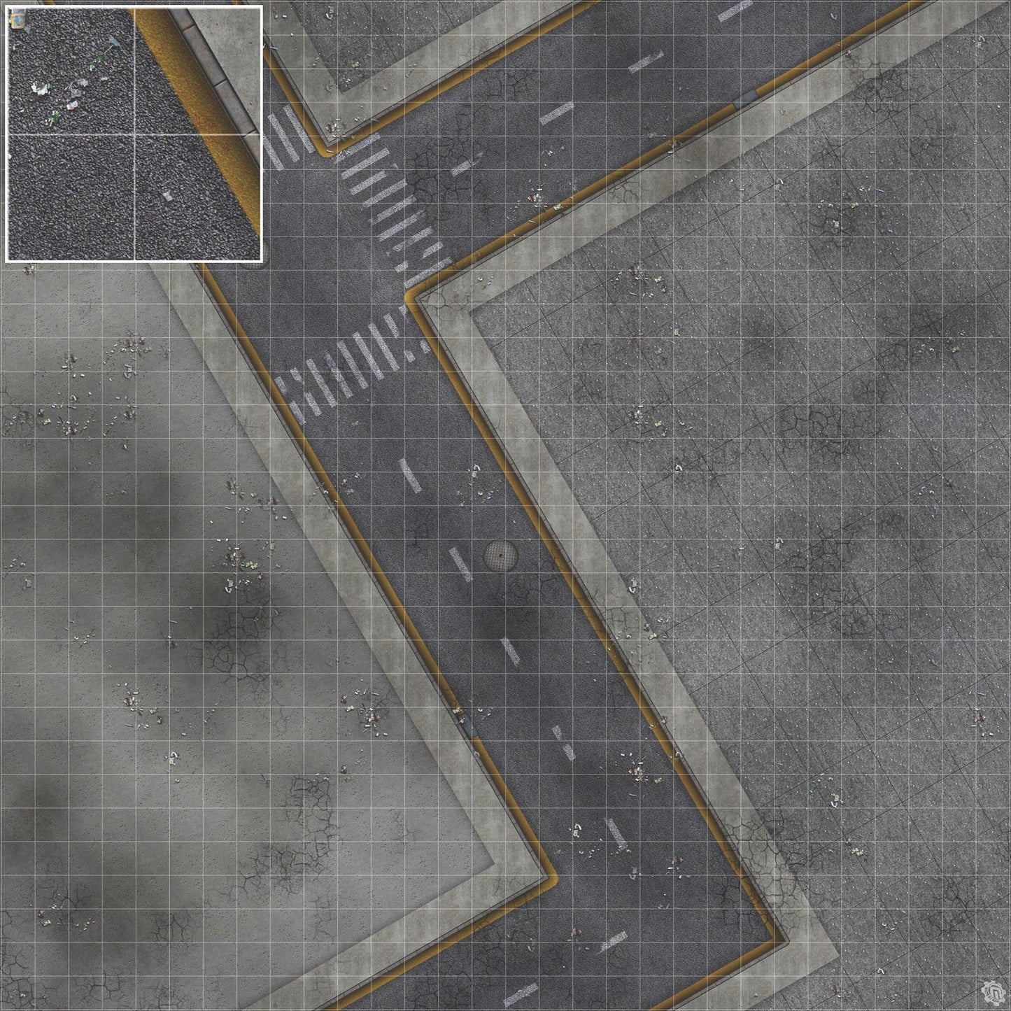 Mats by Mars: Crime Alley (Bend Rd) Tabletop Wargaming Play Mat