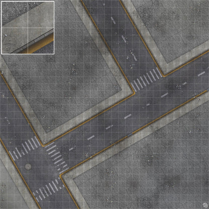Mats by Mars: Crime Alley (Intersection) Tabletop Wargaming Play Mat