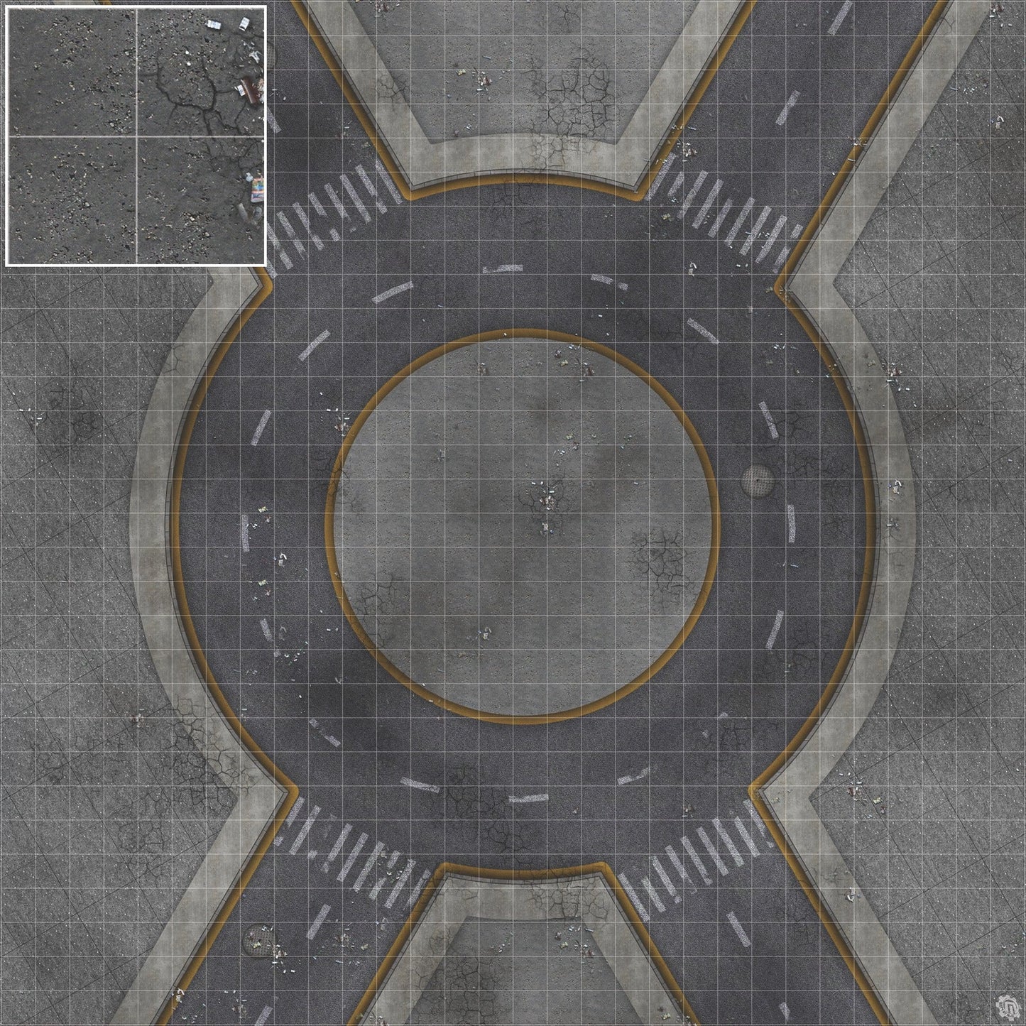 Mats by Mars: Crime Alley (Circle) Tabletop Wargaming Play Mat
