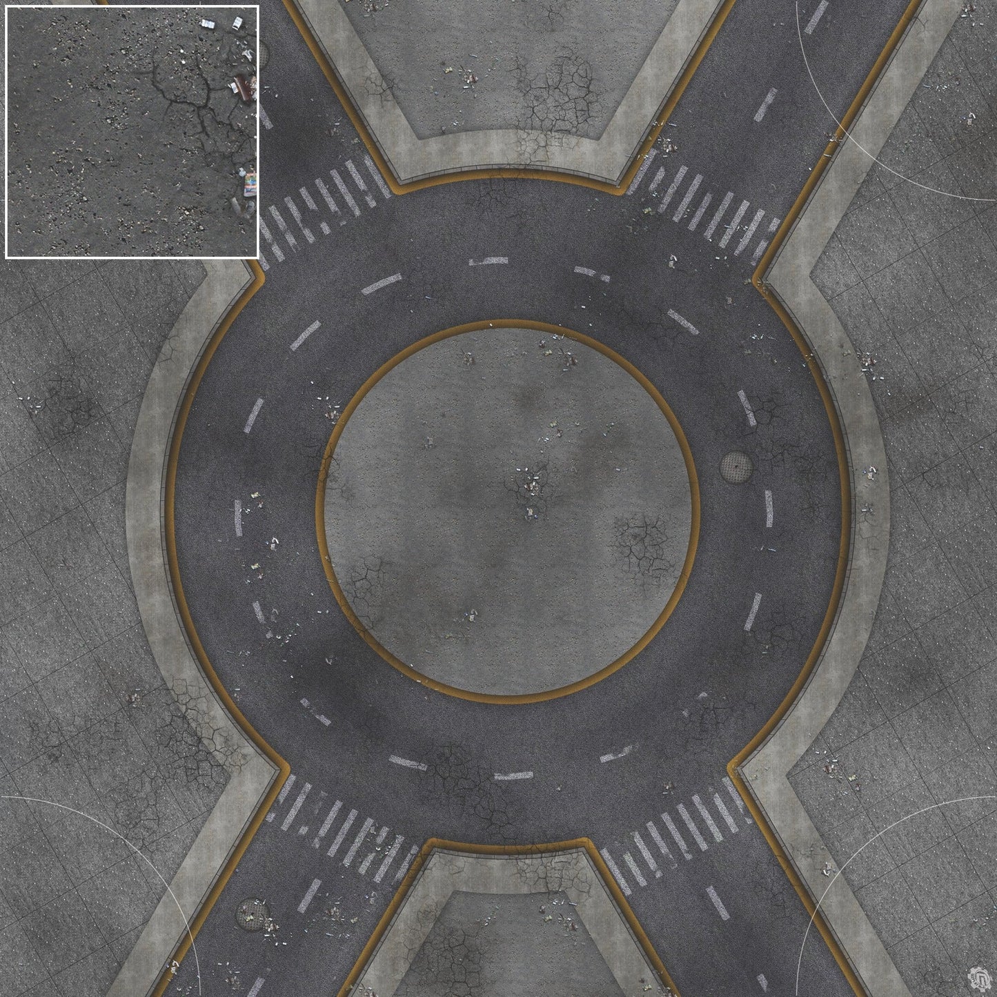 Mats by Mars: Crime Alley (Circle) Tabletop Wargaming Play Mat