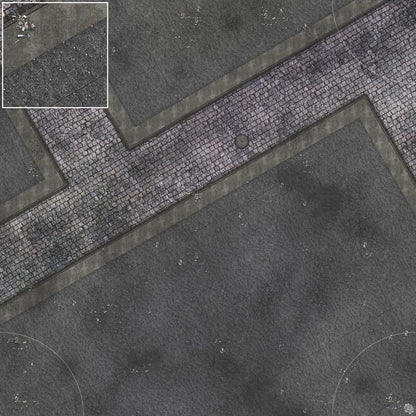 Mats by Mars: Victorian Alley (Intersection) Tabletop Wargaming Play Mat