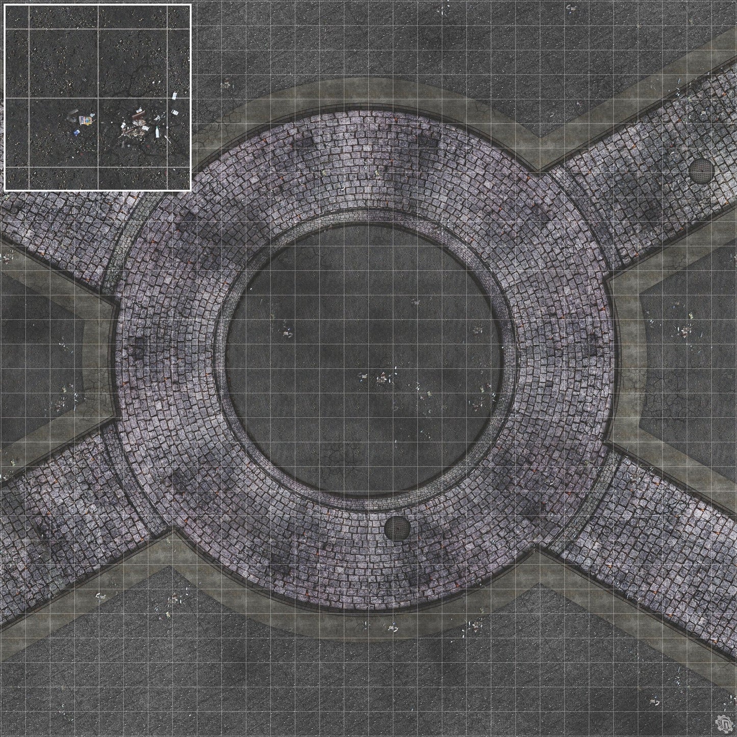 Mats by Mars: Victorian Alley (Circle) Tabletop Wargaming Play Mat