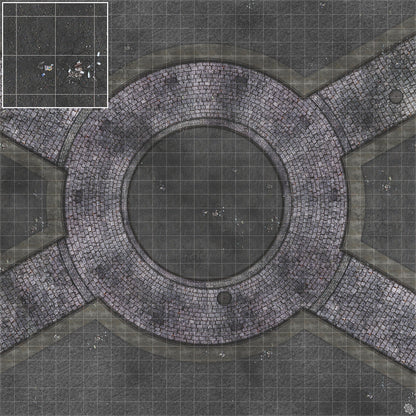 Mats by Mars: Victorian Alley (Circle) Tabletop Wargaming Play Mat