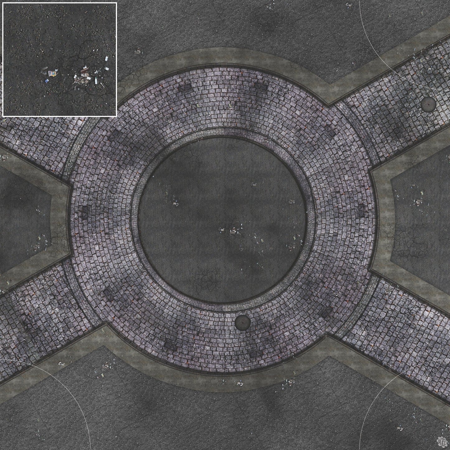 Mats by Mars: Victorian Alley (Circle) Tabletop Wargaming Play Mat