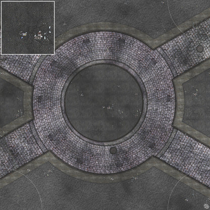 Mats by Mars: Victorian Alley (Circle) Tabletop Wargaming Play Mat