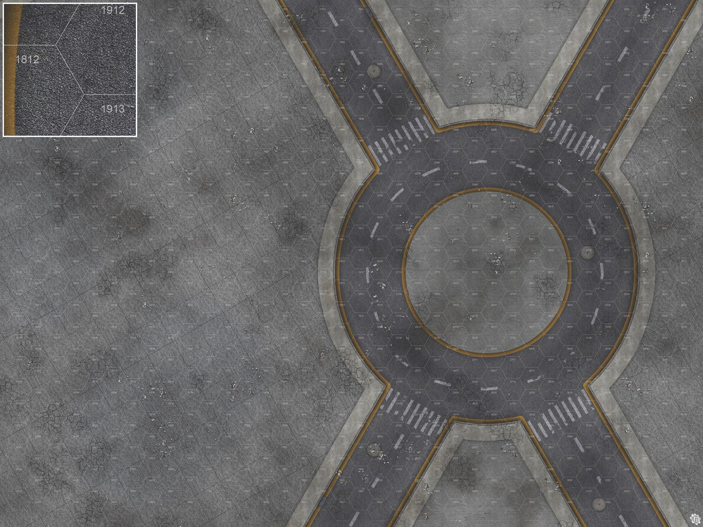 Mats by Mars: Crime Alley (Circle) Tabletop Wargaming Play Mat