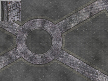 Mats by Mars: Victorian Alley (Circle) Tabletop Wargaming Play Mat