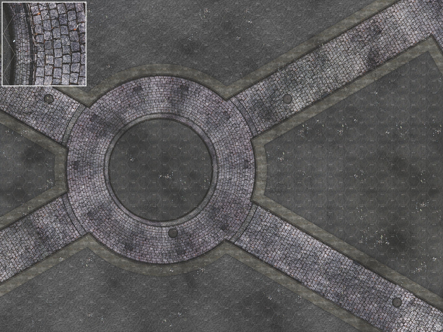 Mats by Mars: Victorian Alley (Circle) Tabletop Wargaming Play Mat