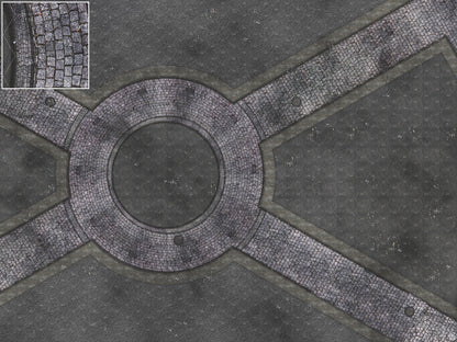 Mats by Mars: Victorian Alley (Circle) Tabletop Wargaming Play Mat