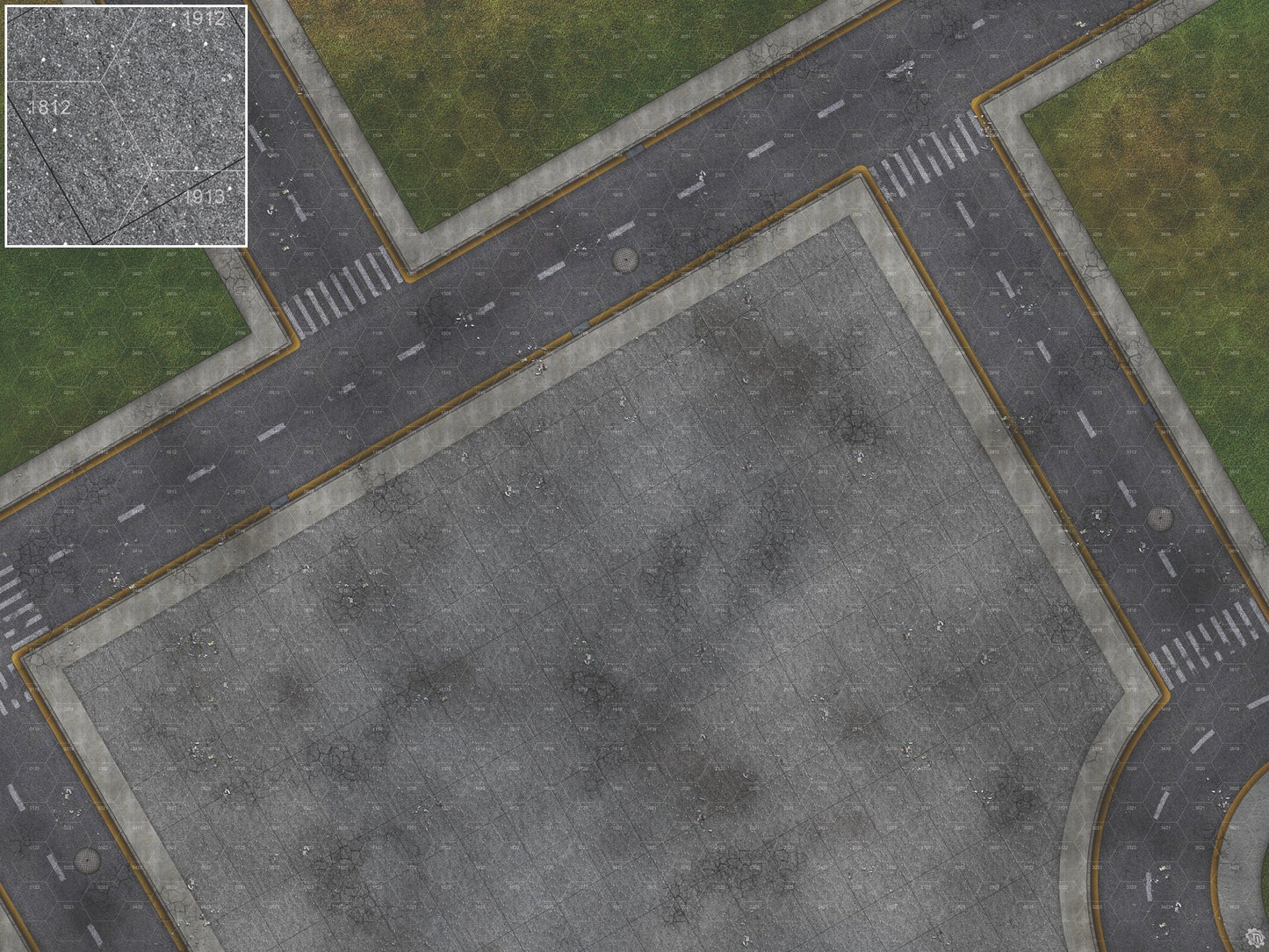 Park Avenue Intersection Urban Play Mat - Premium Tabletop Wargaming Surface by Mats by Mars