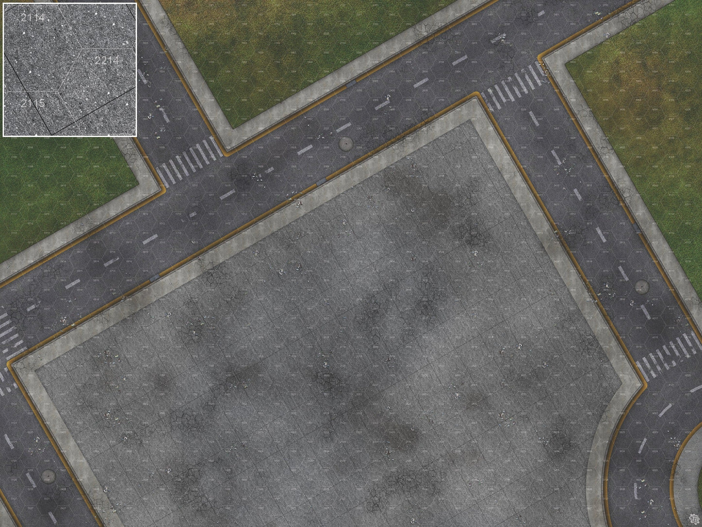 Park Avenue Intersection Urban Play Mat - Premium Tabletop Wargaming Surface by Mats by Mars