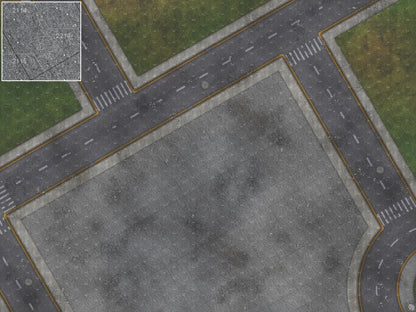 Park Avenue Intersection Urban Play Mat - Premium Tabletop Wargaming Surface by Mats by Mars