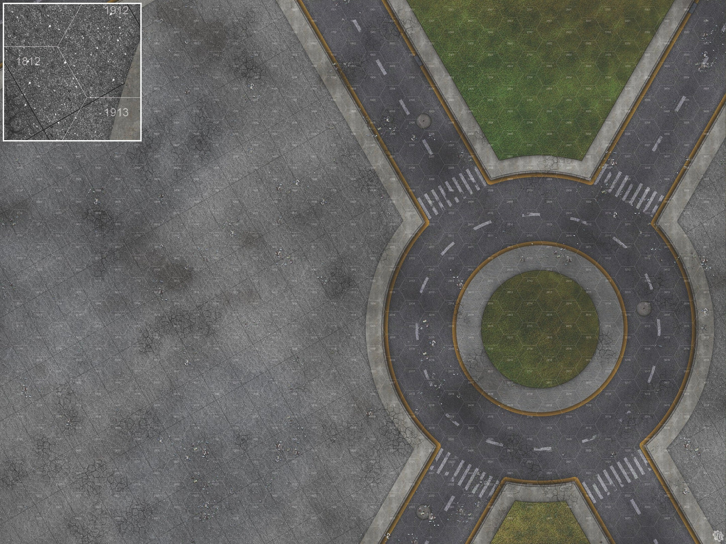 Mats by Mars: Park Avenue (Circle) Tabletop Wargaming Play Mat