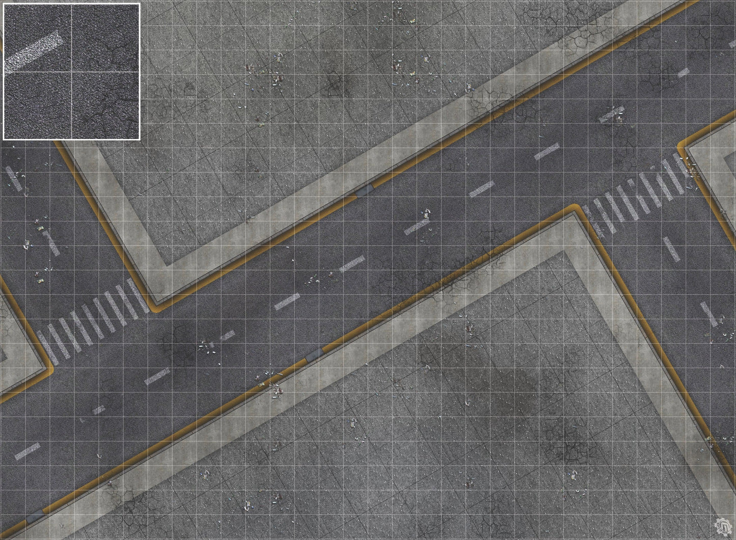 Mats by Mars: Crime Alley (Intersection) Tabletop Wargaming Play Mat