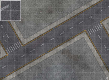 Mats by Mars: Crime Alley (Intersection) Tabletop Wargaming Play Mat