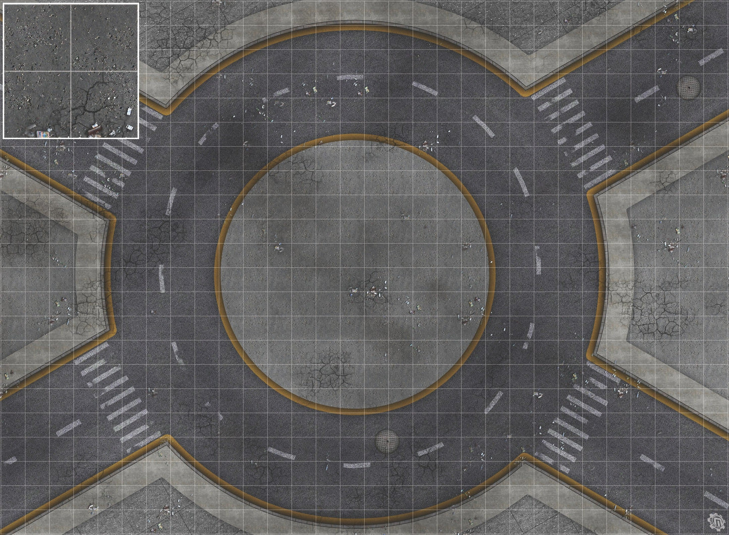 Mats by Mars: Crime Alley (Circle) Tabletop Wargaming Play Mat