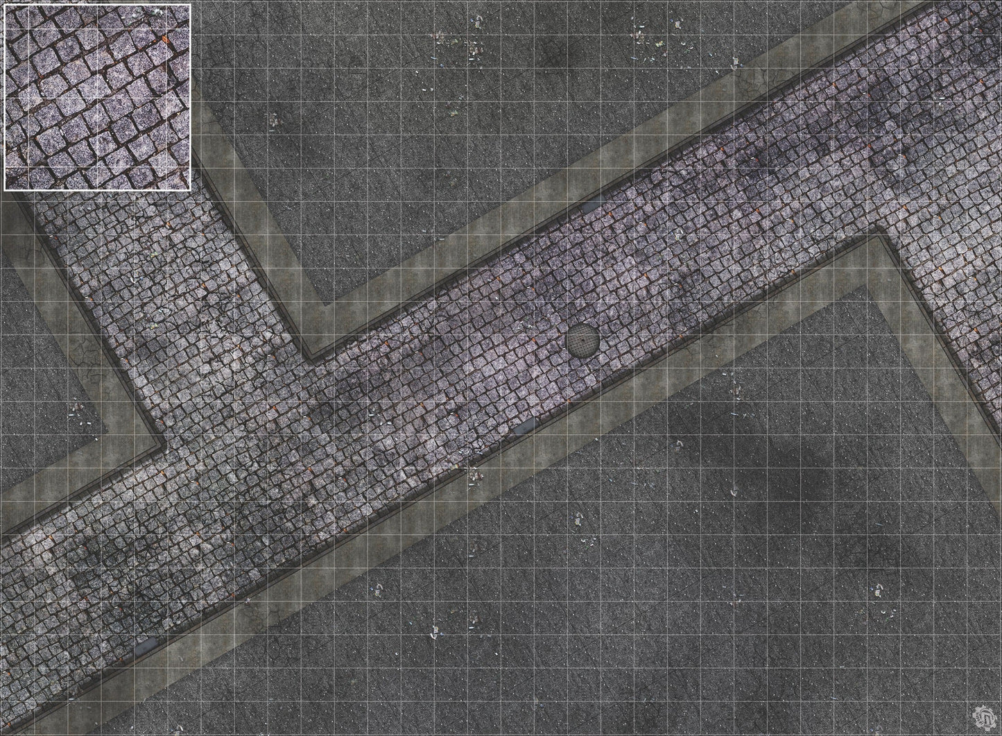 Mats by Mars: Victorian Alley (Intersection) Tabletop Wargaming Play Mat