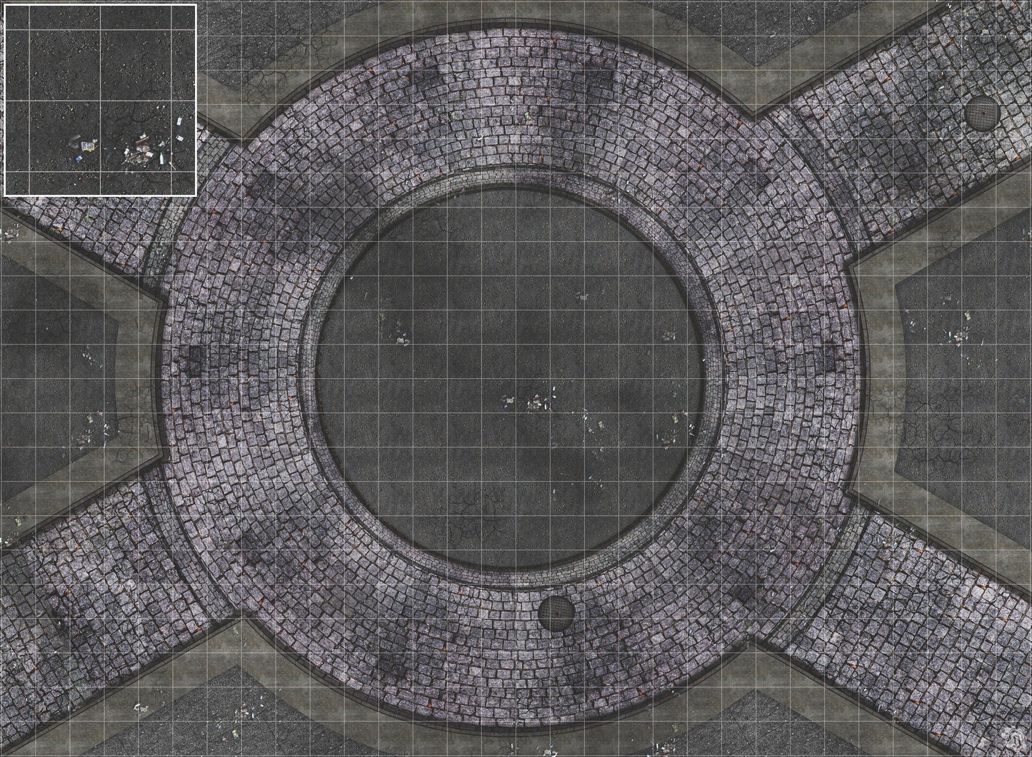 Mats by Mars: Victorian Alley (Circle) Tabletop Wargaming Play Mat