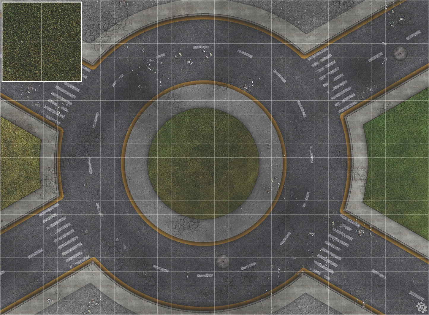 Mats by Mars: Park Avenue (Circle) Tabletop Wargaming Play Mat
