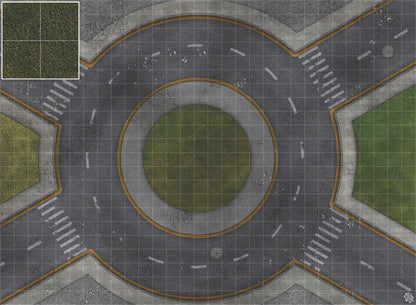 Mats by Mars: Park Avenue (Circle) Tabletop Wargaming Play Mat