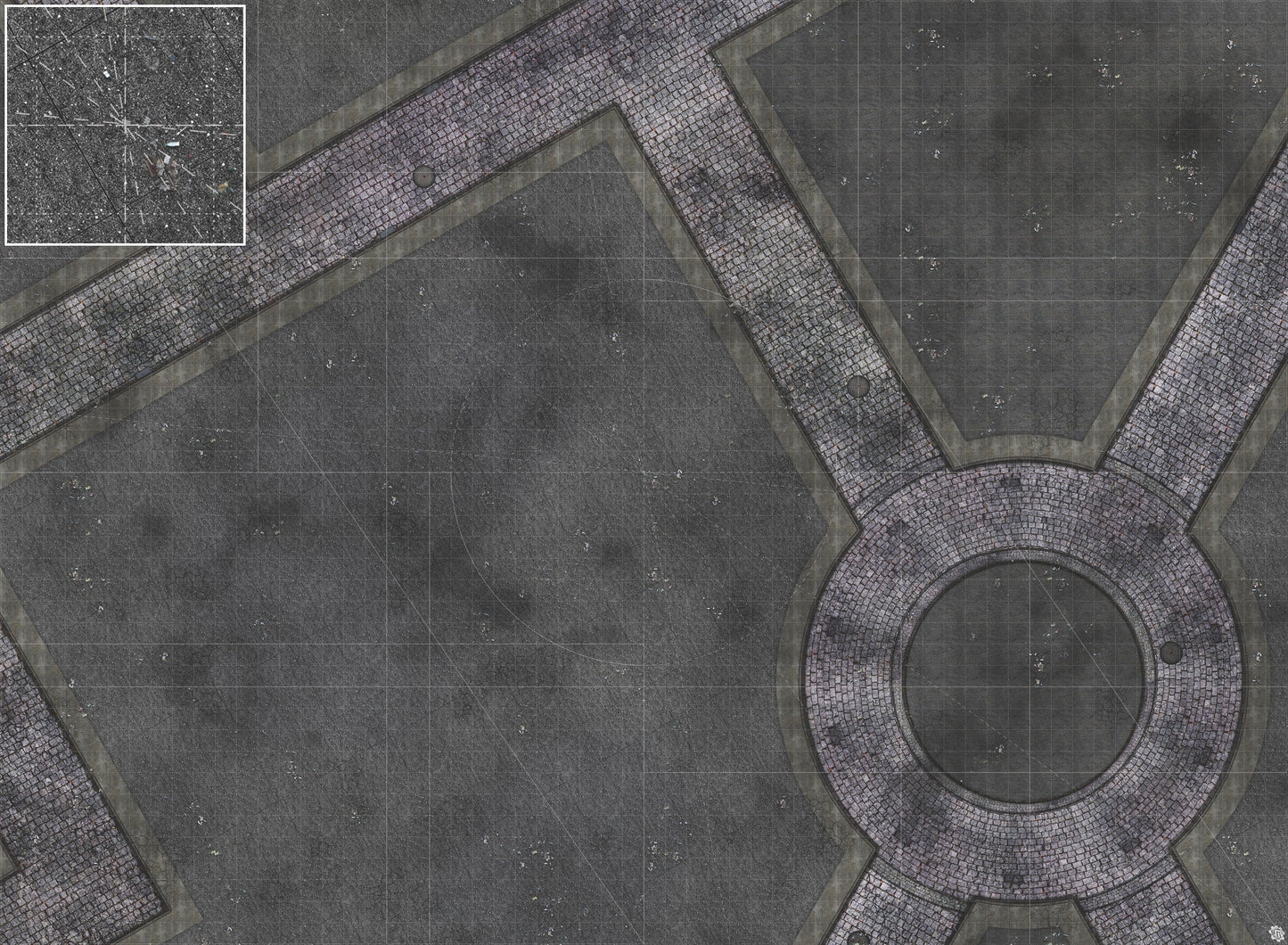 Mats by Mars: Victorian Alley (Intersection) Tabletop Wargaming Play Mat