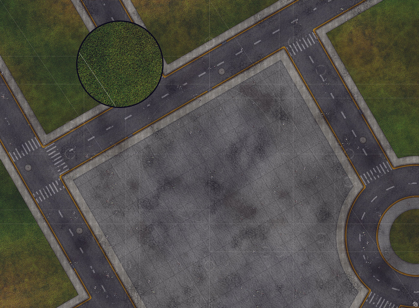Park Avenue Intersection Urban Play Mat - Premium Tabletop Wargaming Surface by Mats by Mars