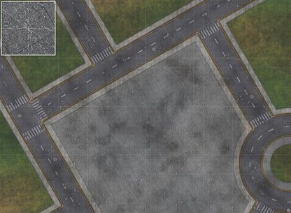 Park Avenue Intersection Urban Play Mat - Premium Tabletop Wargaming Surface by Mats by Mars