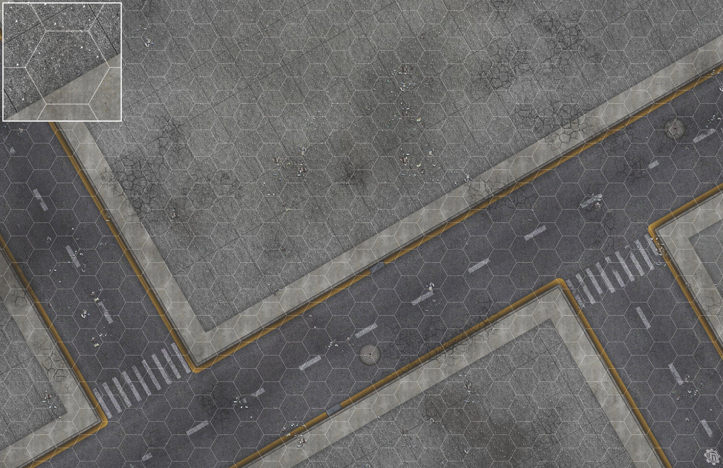 Mats by Mars: Crime Alley (Intersection) Tabletop Wargaming Play Mat