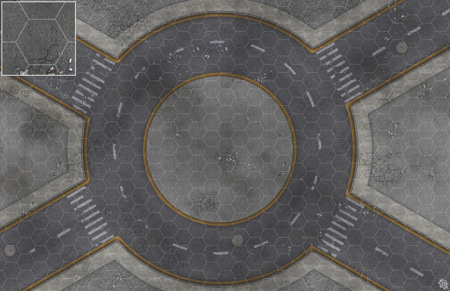 Mats by Mars: Crime Alley (Circle) Tabletop Wargaming Play Mat