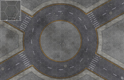 Mats by Mars: Crime Alley (Circle) Tabletop Wargaming Play Mat