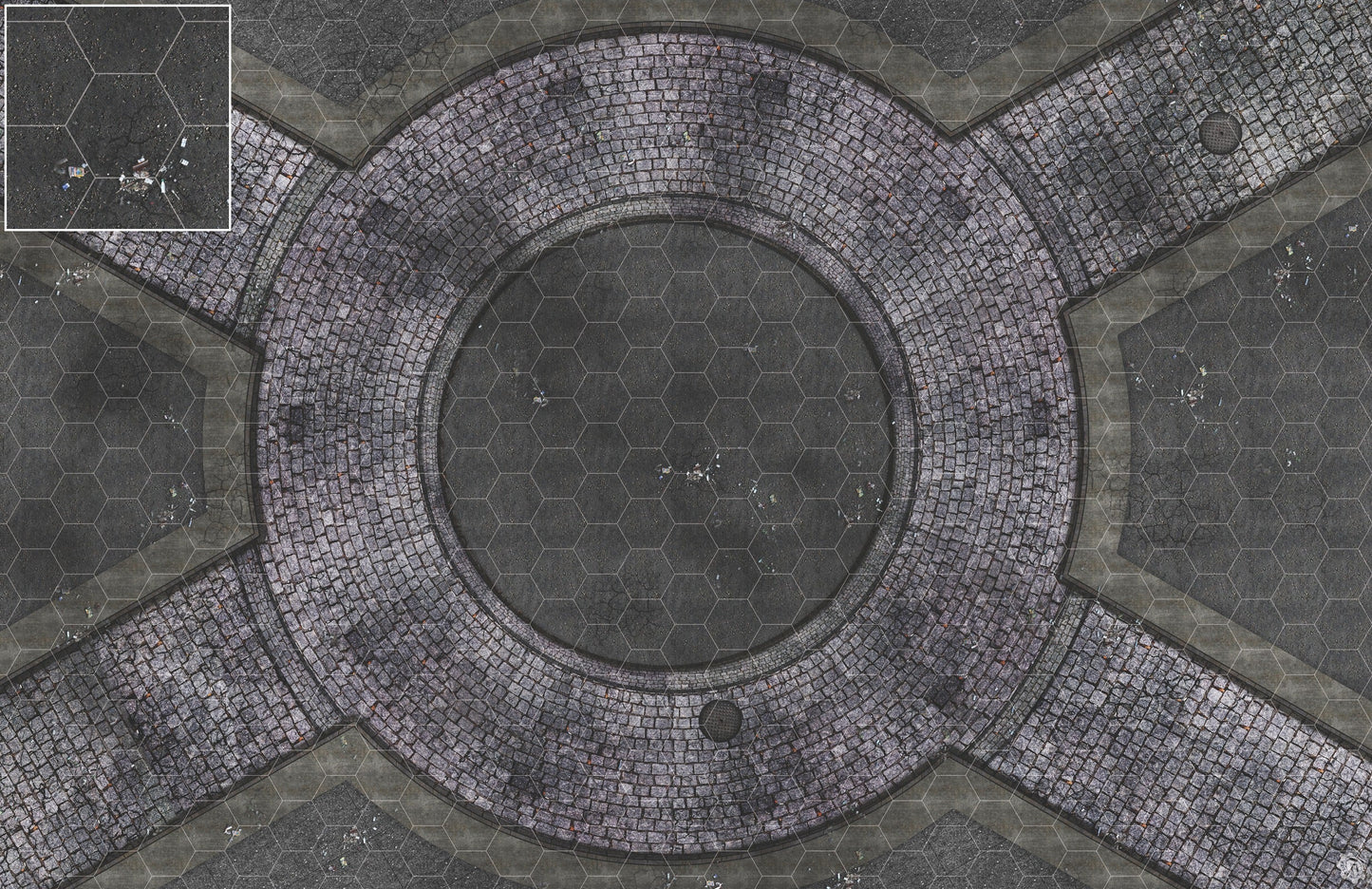 Mats by Mars: Victorian Alley (Circle) Tabletop Wargaming Play Mat